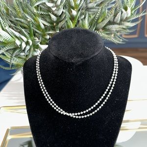 30” Unisex Bead Chain Necklace in .925 Sterling Silver, lobster claw clasp